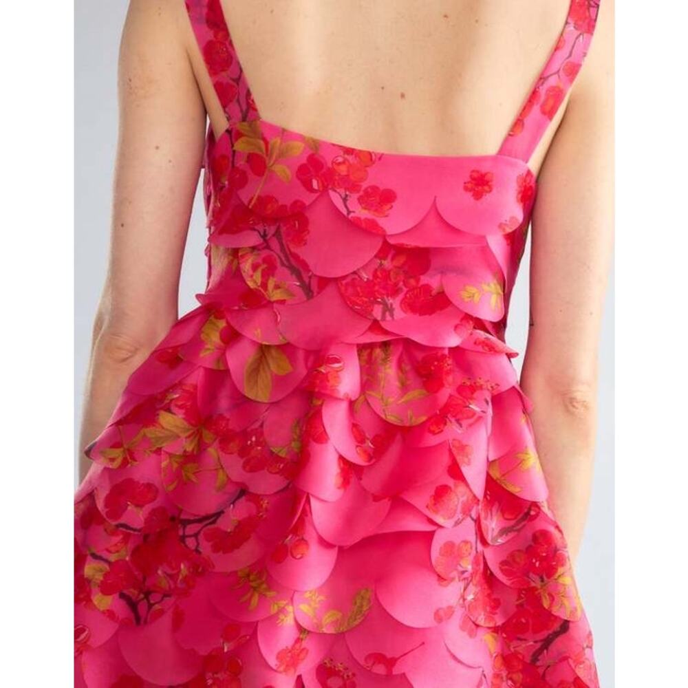 Cynthia Rowley Scalloped Petal Midi Dress floral cherry blossom pink size 4 - Picture 14 of 16